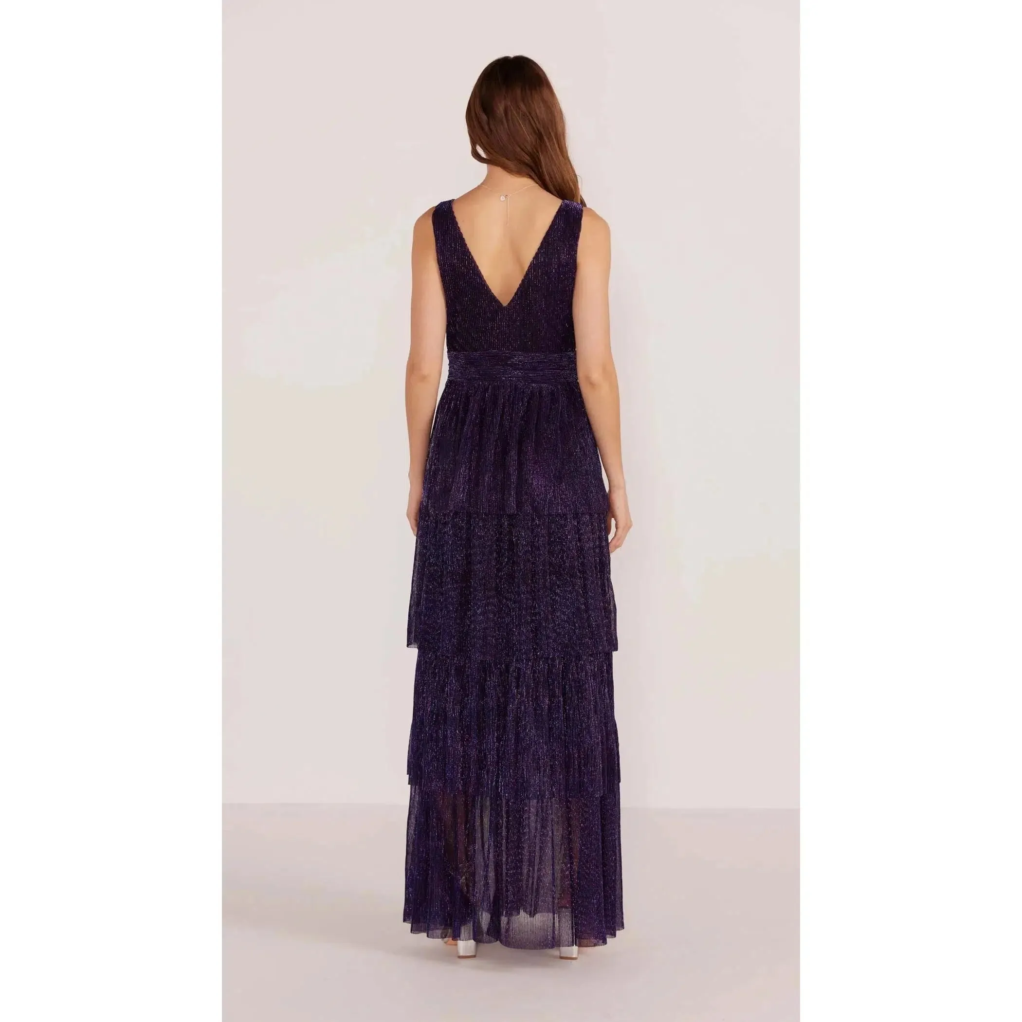 LUREX PLISSE MAXI DRESS