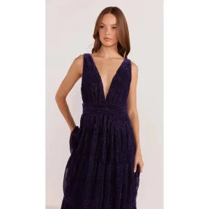 LUREX PLISSE MAXI DRESS