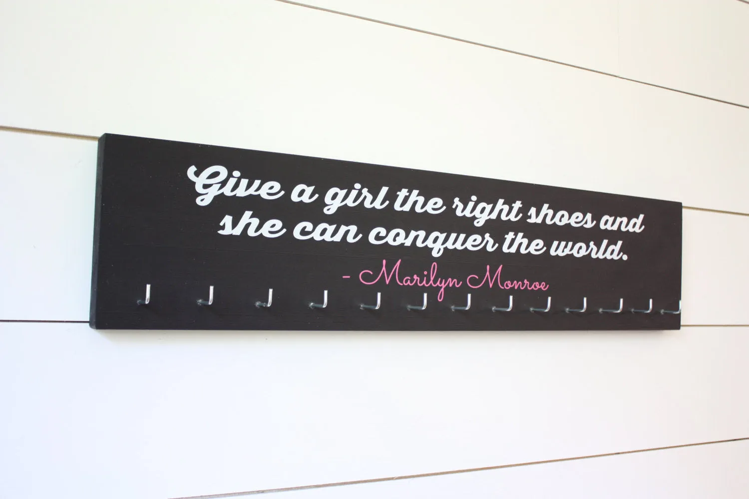 Medal Holder - Give a girl the right shoes and she can conquer the world. - Marilyn Monroe - Running - Large