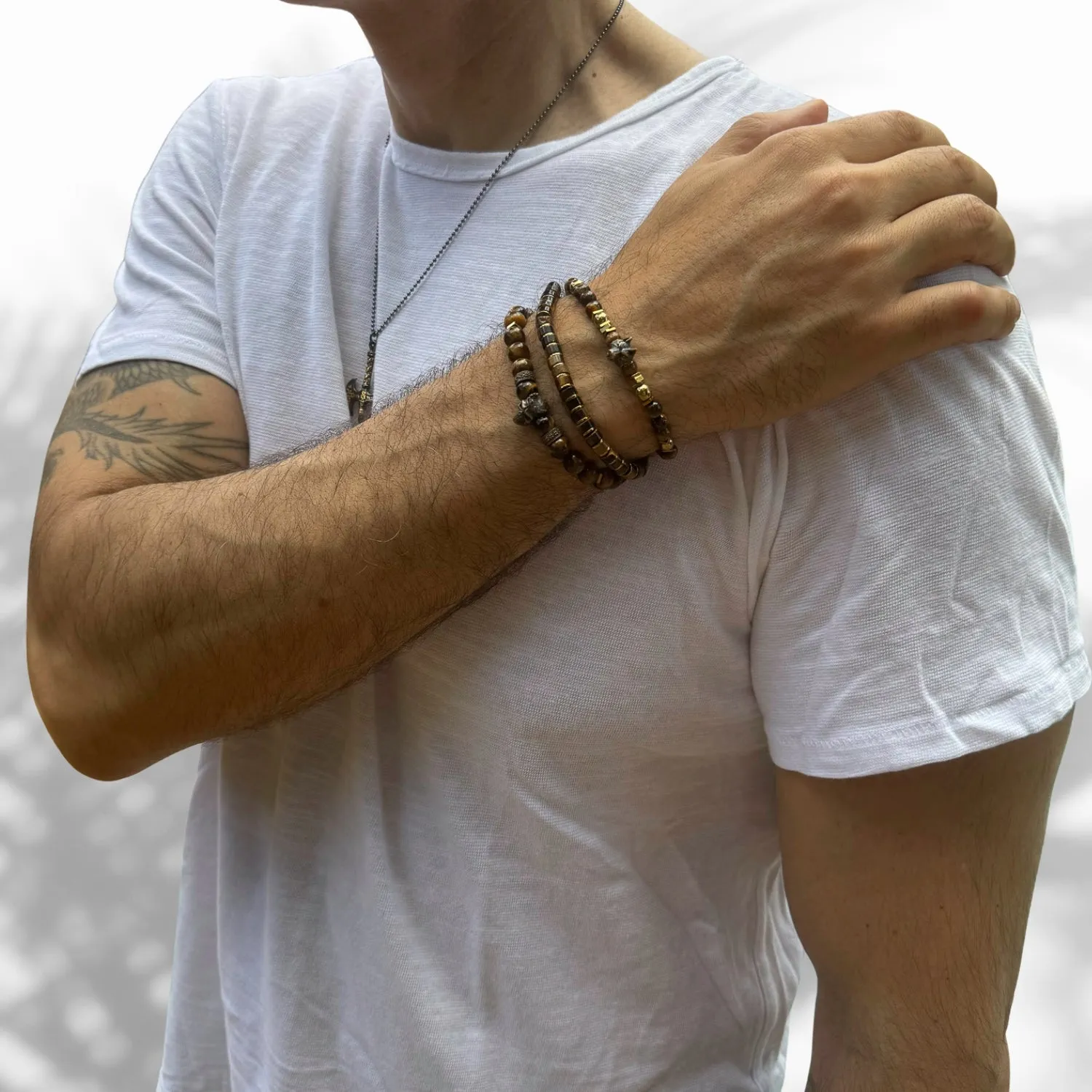 Men's Tiger's Eye Stone Adjustable Balance Bracelet