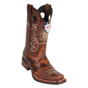 Men's Wild West PullUp Saddle With Rubber Sole Boots Square Toe