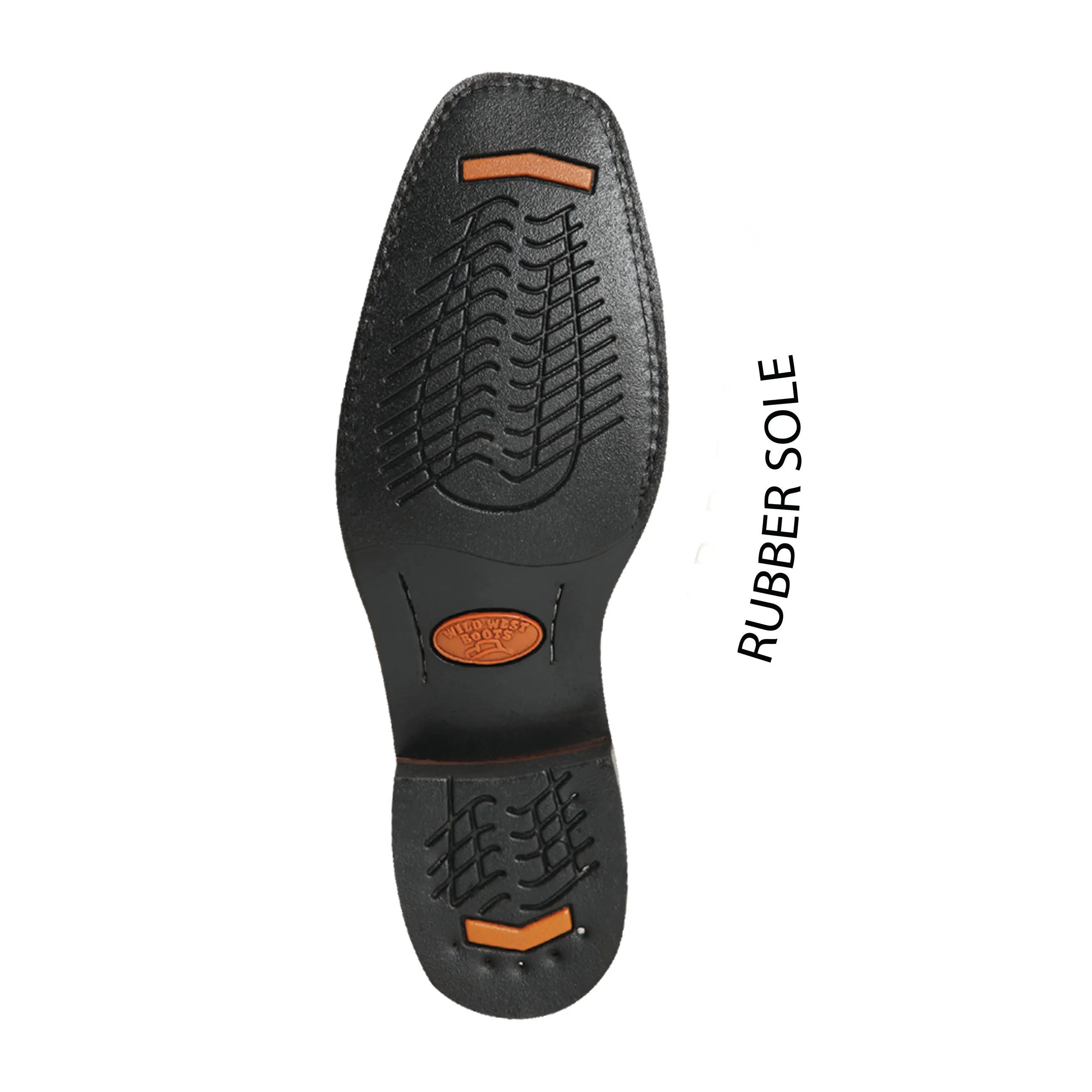 Men's Wild West PullUp Saddle With Rubber Sole Boots Square Toe