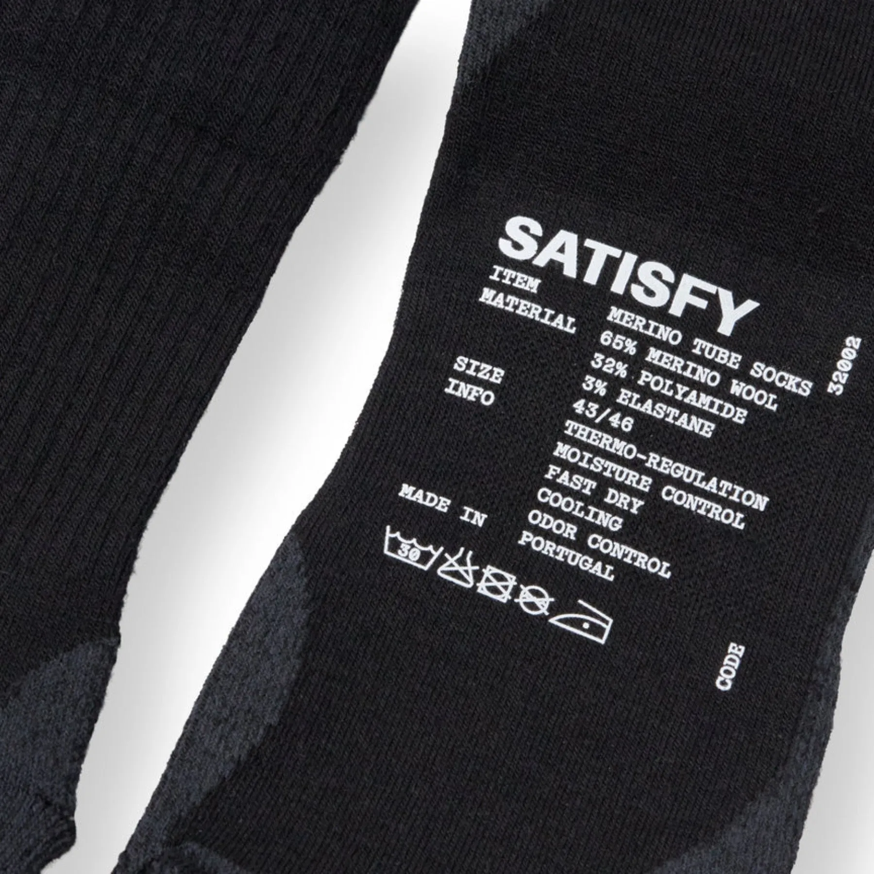 Merino Nylon Tube Sock - Black