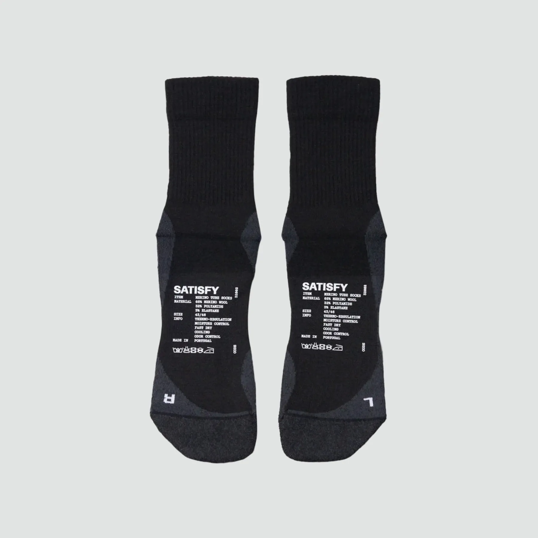 Merino Nylon Tube Sock - Black