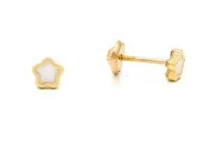 Mother of Pearl Flower Earrings (7.0mm)
