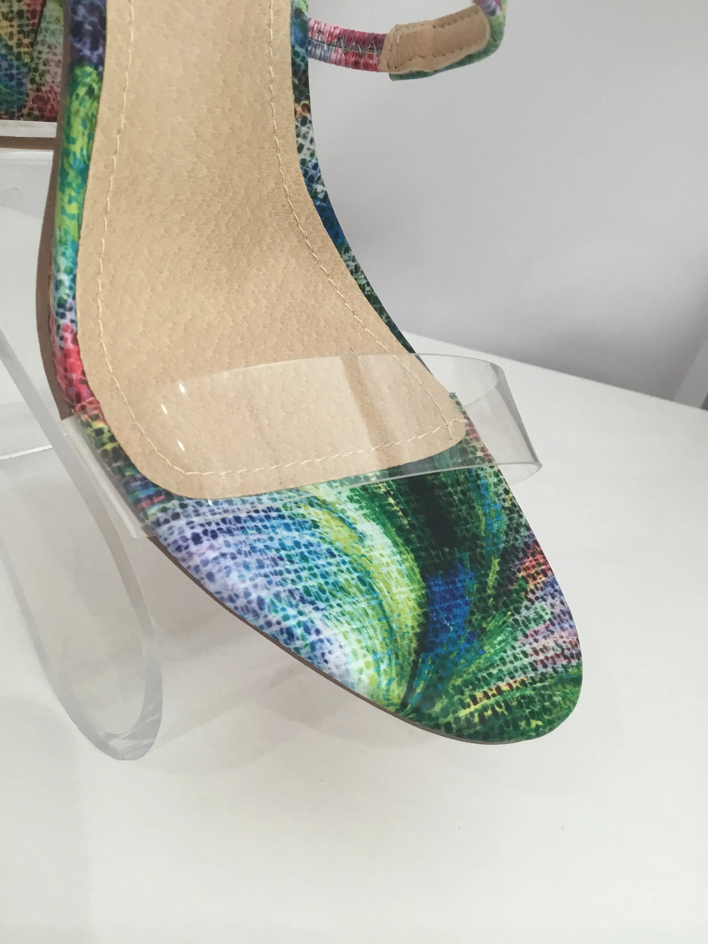 Multi- Color Leg Wrap Heels