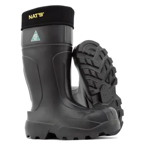 NAT'S EVA Safety Waterproof Boots Black Ultralight with removable felt