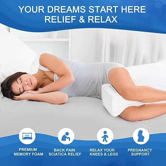 New in box! Viewstar Orthopedic Memory Foam Knee Pillow with Bamboo Washable Cover for Hip, Back, Pain Relief, for Pregnancy Support and Side Sleepers