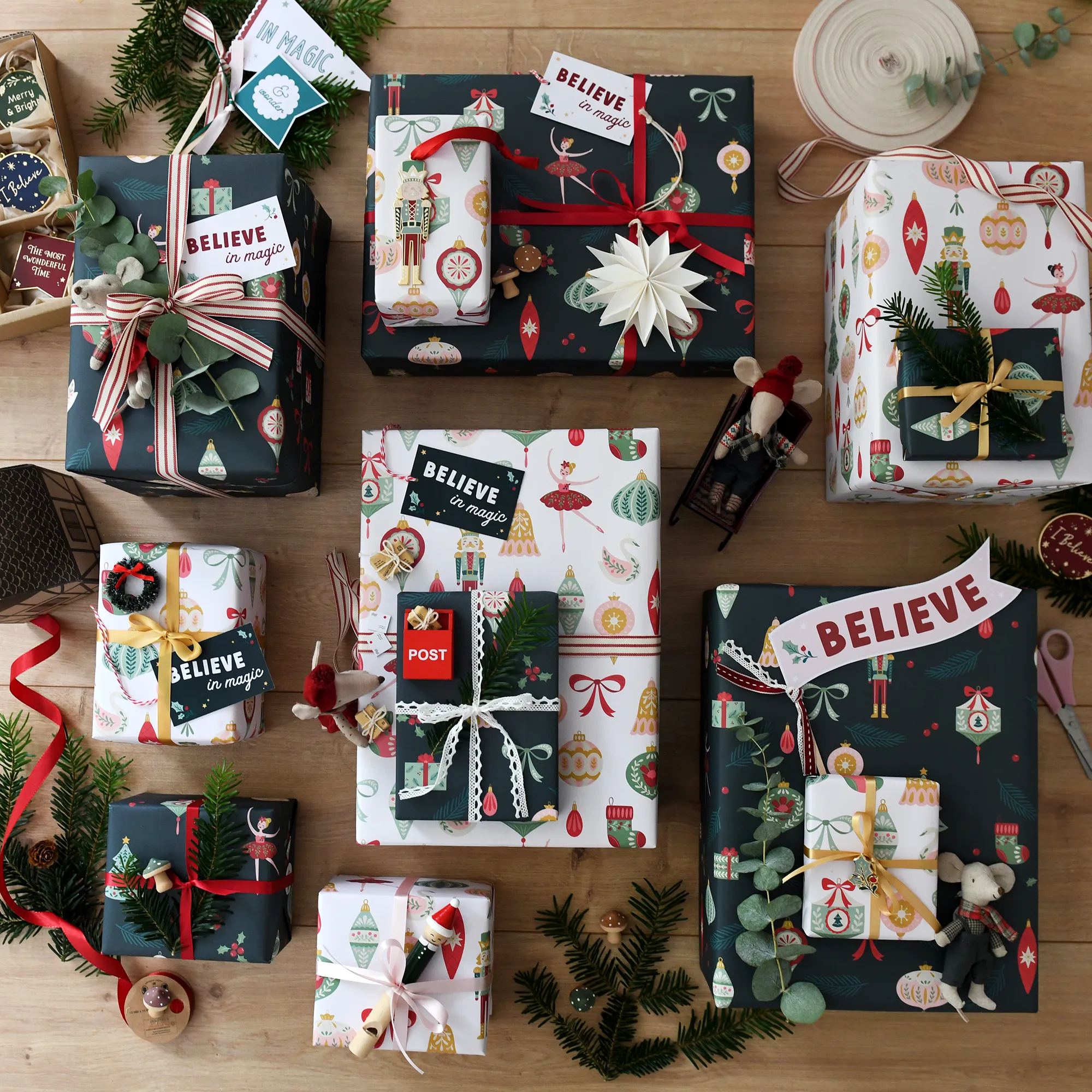 Nutcracker White Christmas Wrapping Paper Set