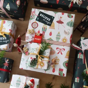 Nutcracker White Christmas Wrapping Paper Set