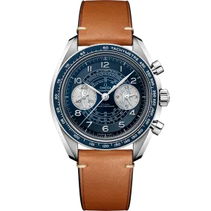 Omega Speedmaster Chronoscope 43mm steel on leather strap