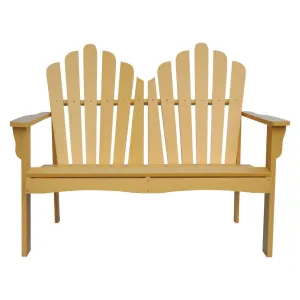 Outdoor Cedar Wood Garden Bench Loveseat in Beeswax Finish