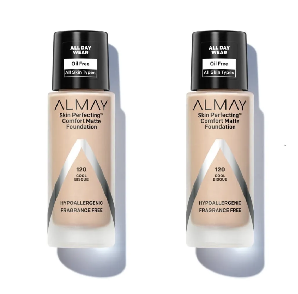 Pack of Almay Skin Perfecting Comfort Matte Foundation, Cool Bisque 120