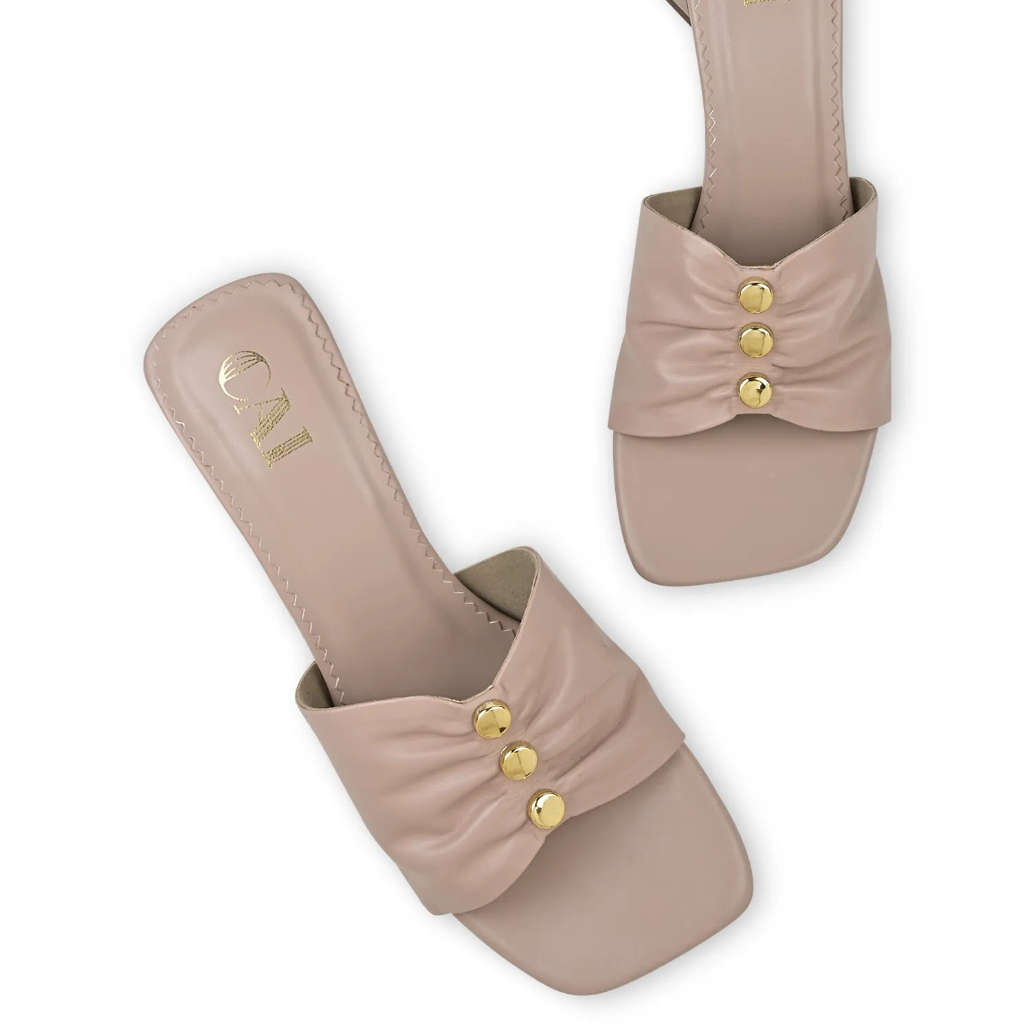 Peach Ruched heels