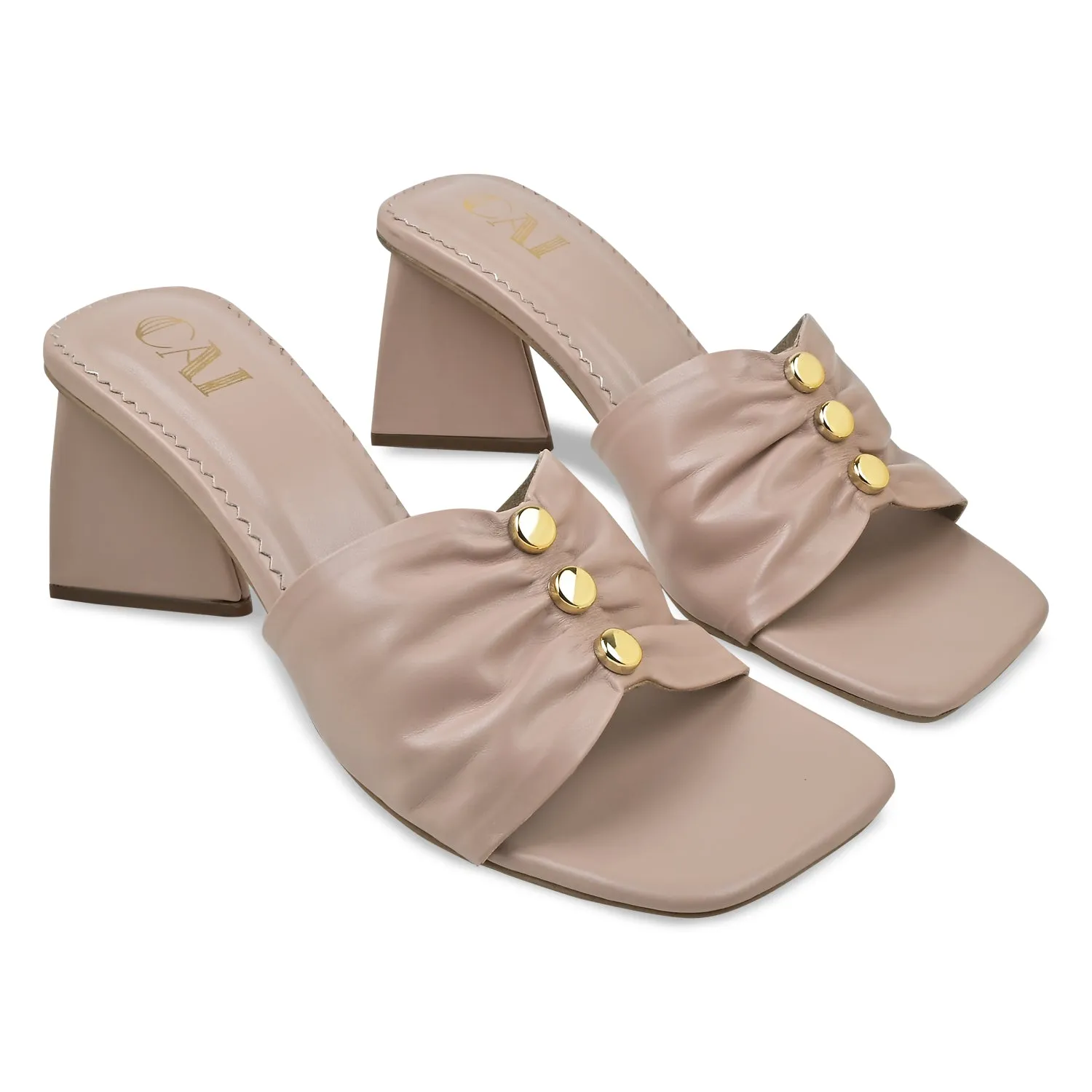 Peach Ruched heels