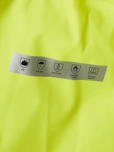Pioneer V3520160 FR Oil & Chemical Resistant Rain Jacket - Hi-Vis Lightweight, Yellow-Green