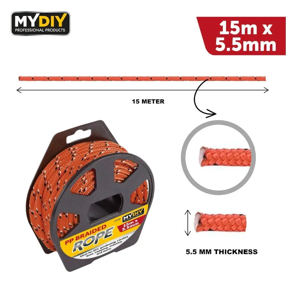 PP Braided Rope (Polypropylene) Multipurpose Camping DIY Gardening Clothes Lines