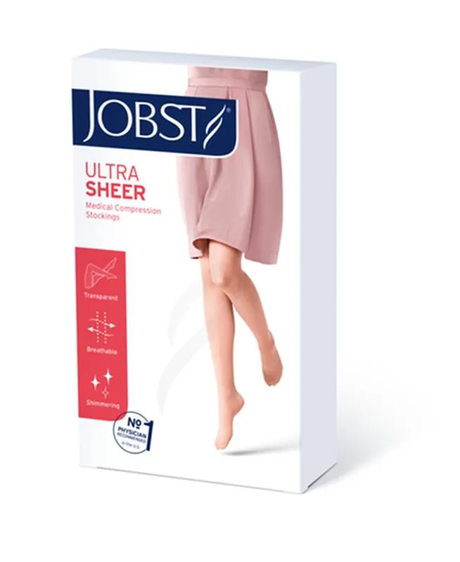 PR/1 JOBST ULTRASHEER WOMEN, KNEE HIGH PETITE, 30-40MMHG, XL, CLASSIC BLACK, CLOSED TOE