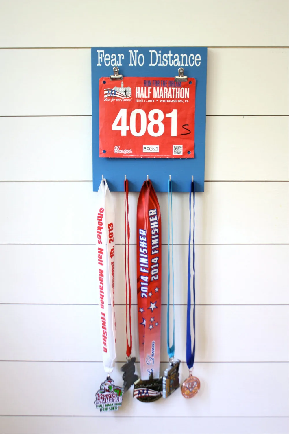 Race Bib and Medal Display -  Fear No Distance