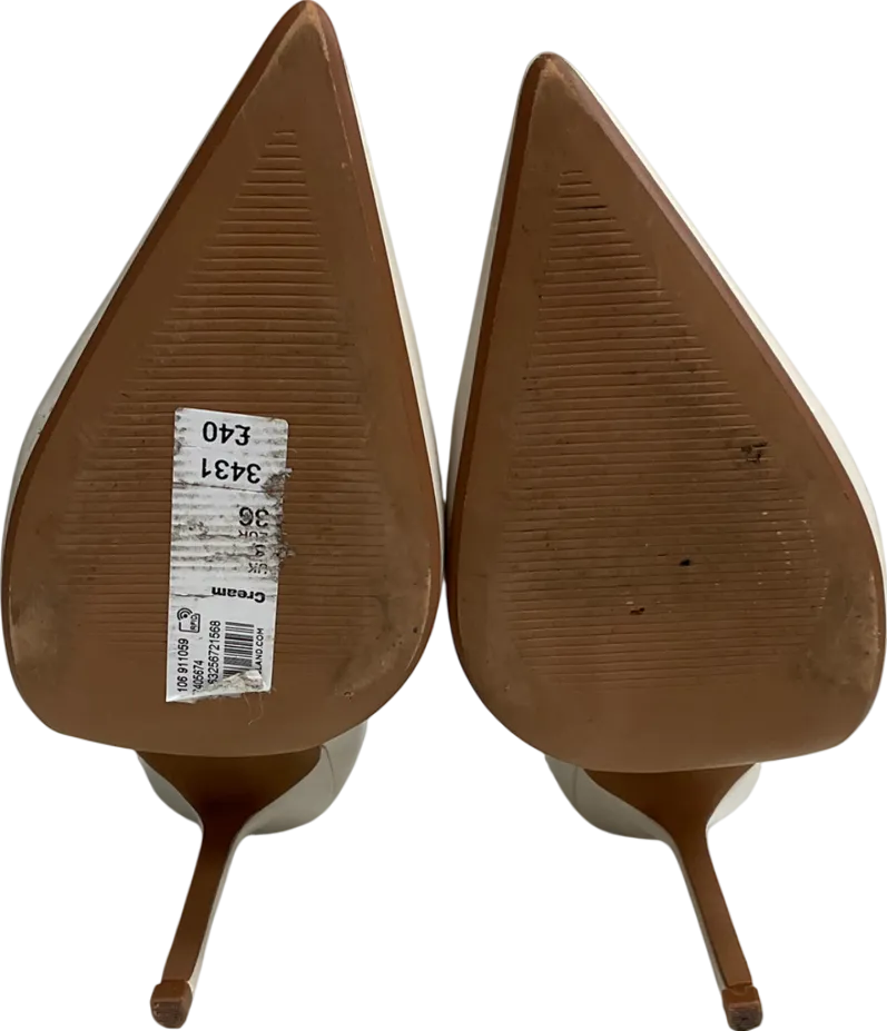 River Island Cream Ankle Strap Heeled Court Heels UK 3 EU 36 👠
