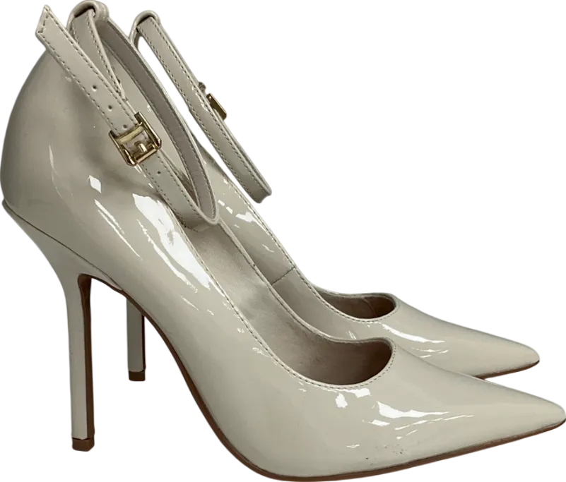 River Island Cream Ankle Strap Heeled Court Heels UK 3 EU 36 👠