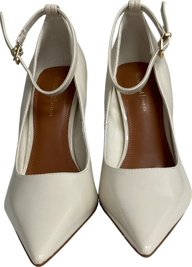 River Island Cream Ankle Strap Heeled Court Heels UK 3 EU 36 👠
