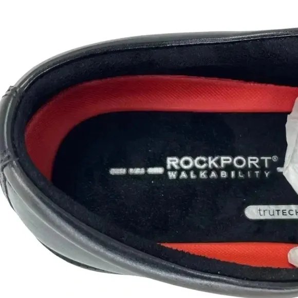 Rockport Essential Black Leather Cushioned Mens Oxfords Size 7M