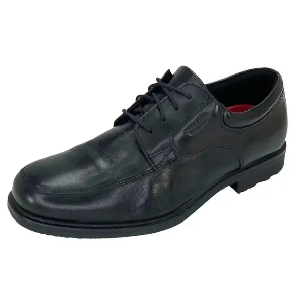 Rockport Essential Black Leather Cushioned Mens Oxfords Size 7M