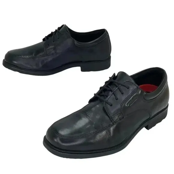 Rockport Essential Black Leather Cushioned Mens Oxfords Size 7M