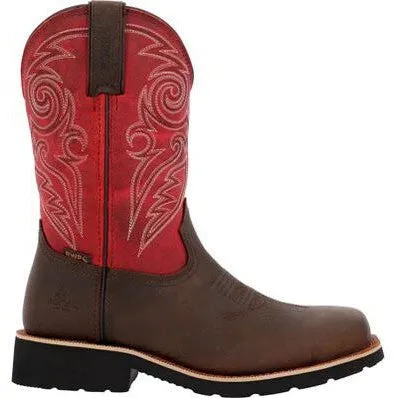 Rocky Women's Monocrepe 11" Square Toe WP Western Work Boot -Magenta- RKW0455