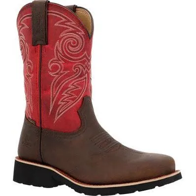 Rocky Women's Monocrepe 11" Square Toe WP Western Work Boot -Magenta- RKW0455