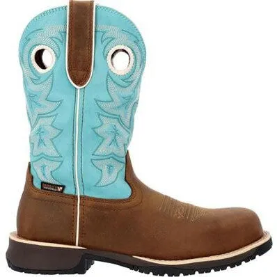 Rocky Women's Rosemary 11" Comp Toe WP Western Boot -Brown- RKW0412