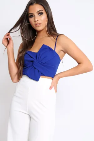 Royal Blue Bow Extreme Crop Top - Rossi