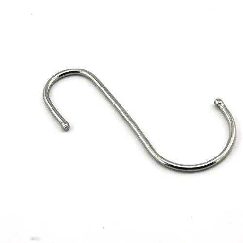 RuiLing Premium 4.9 inch Heavy Duty Stainless Steel S Hooks - S Shaped hook - Hanger Hooks - Ideal for hanging pots and pans, plants, utensils, towels etc. Set of 10