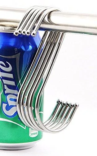 RuiLing Premium 4.9 inch Heavy Duty Stainless Steel S Hooks - S Shaped hook - Hanger Hooks - Ideal for hanging pots and pans, plants, utensils, towels etc. Set of 10