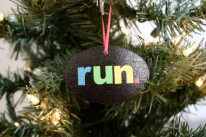 Run. Christmas Ornament  - Colorful and perfect for the holidays!  Makes a great gift for running buddies too!
