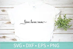 Runner Live Love Run SVG DXF Stencil Cutting File