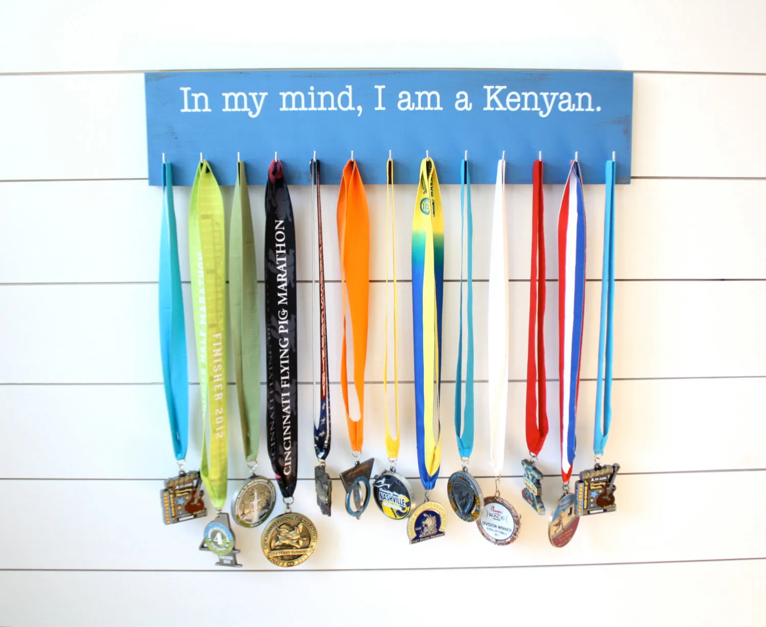 Running Medal Holder - In my mind, I am a Kenyan - Large