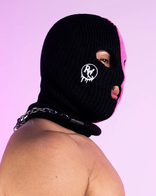RW Black & Pink Color Split Ski Mask