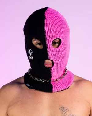 RW Black & Pink Color Split Ski Mask