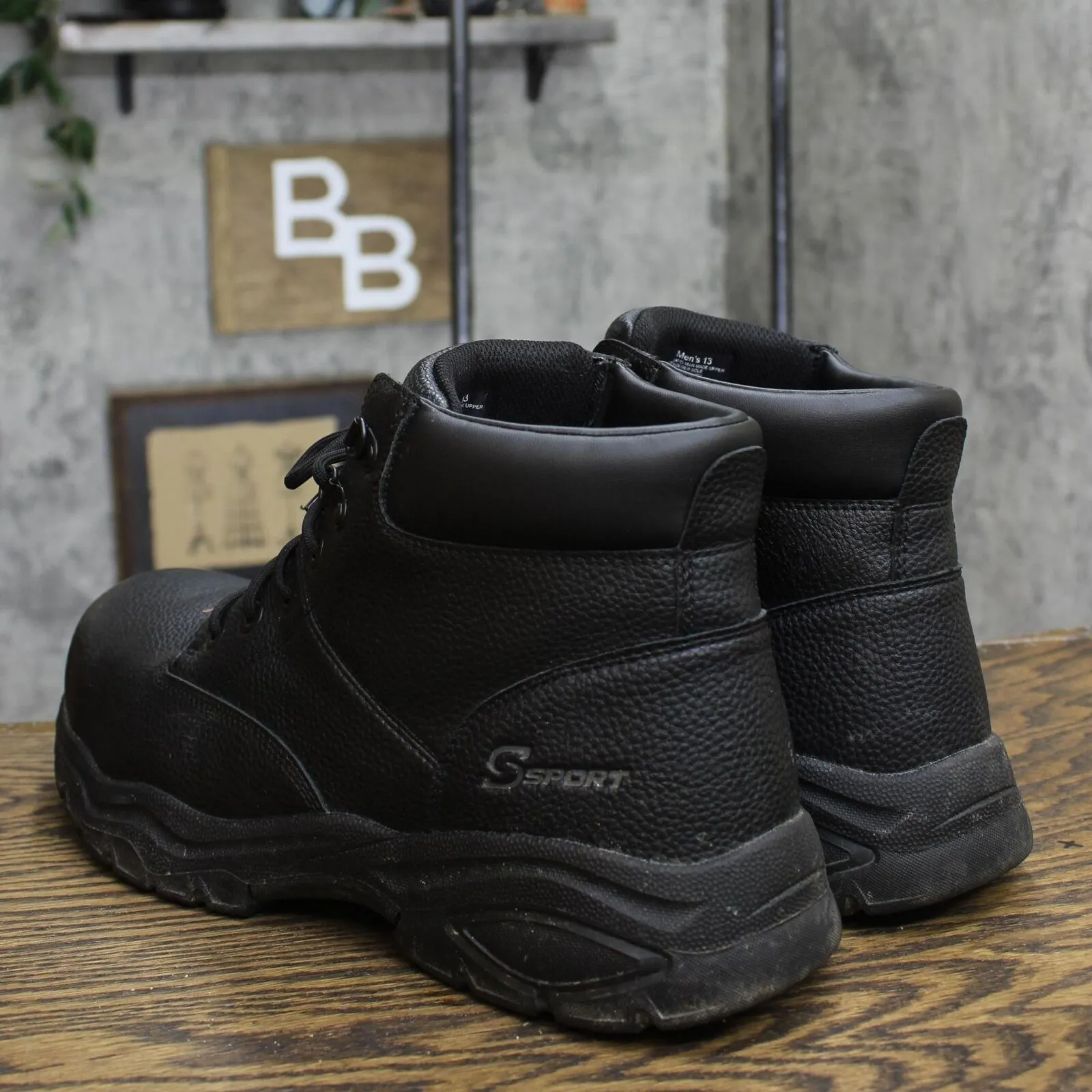 S Sport By Skechers Mens Elton Steel Toe Leather Work Boots 88421398 Black 13