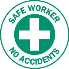 SAFE WORKER NO ACCIDENTS Hard Hat Labels