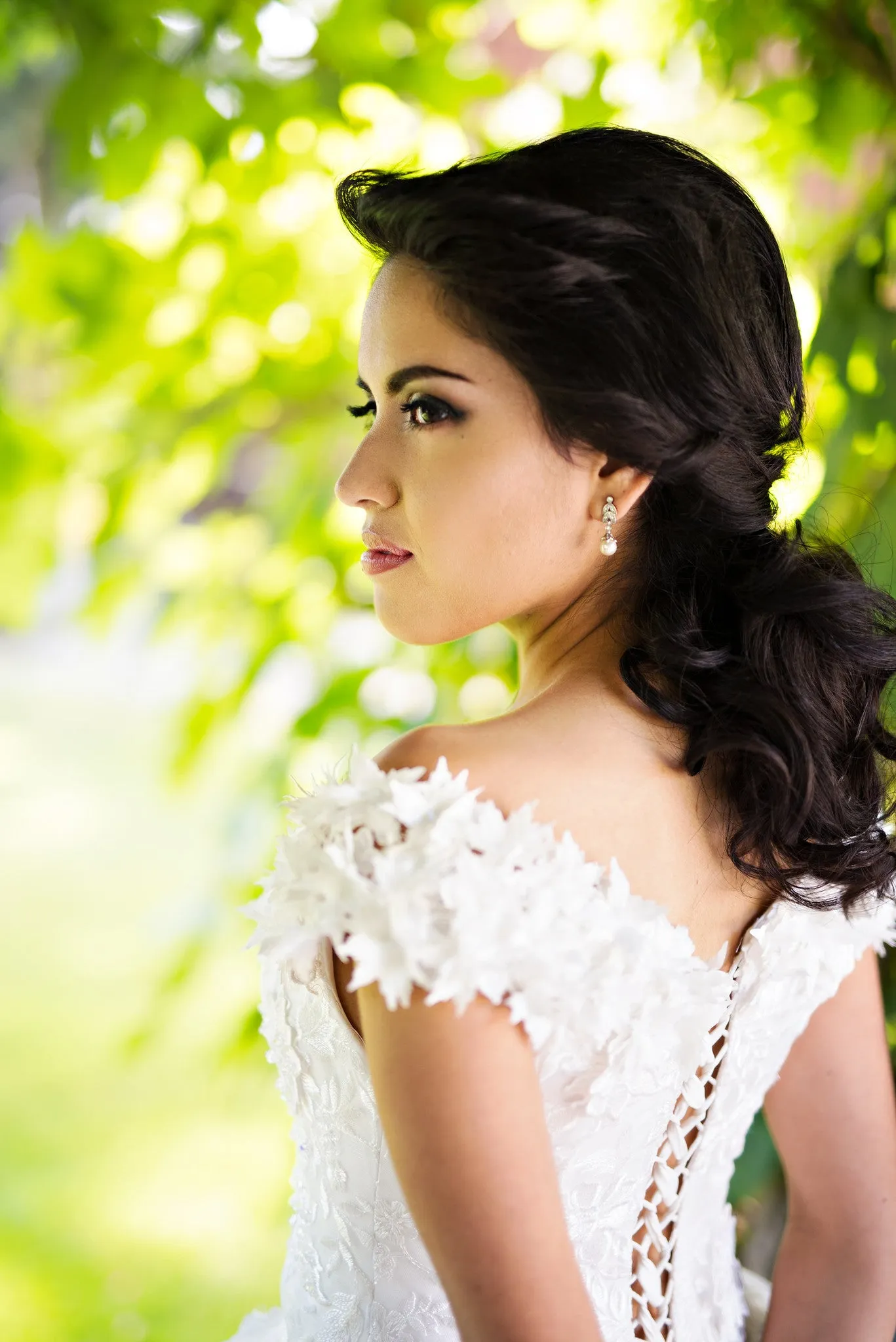 SAMPLE SALE/ Off Shoulder Lace Ball Gown with 3D Flowers (#Alexia)