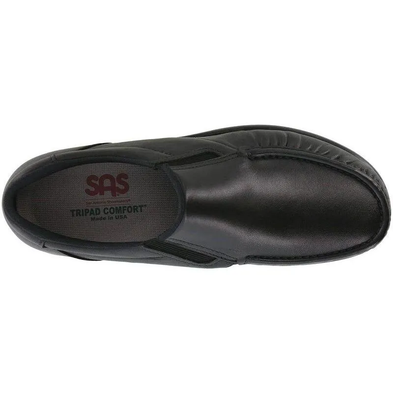 SAS Men's Side Gore Orthopedic Black Smooth Leather Walking Shoe