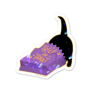 Sassy Kitties Pumpkin Patch Trick-or-Treat Sparkly Sticker