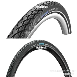 Schwalbe 26 X 1.5 Marathon Twinskin Green Guard Wired MTB Hybrid Touring Tyres (2 Tires)