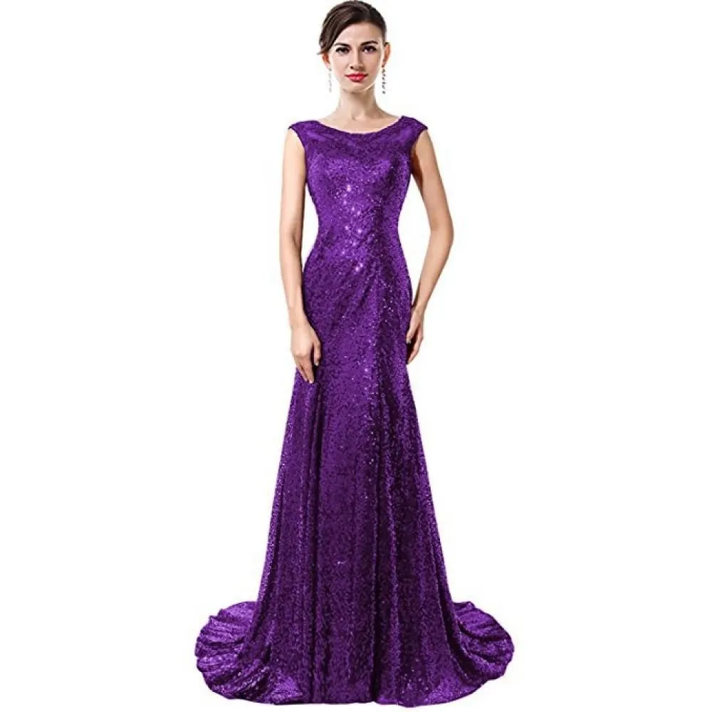 Sequin Gown Evening Maxi Dress Sleeveless Formal Dress Prom Gowns