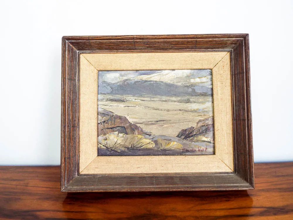 Signed Edward Norton Ward Oil Canvas Painting Landscape ~ 8" x 6"