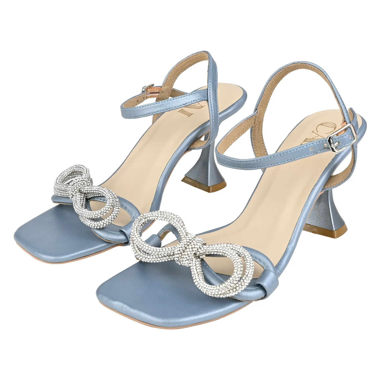 Sparkly Blue Bow Heels