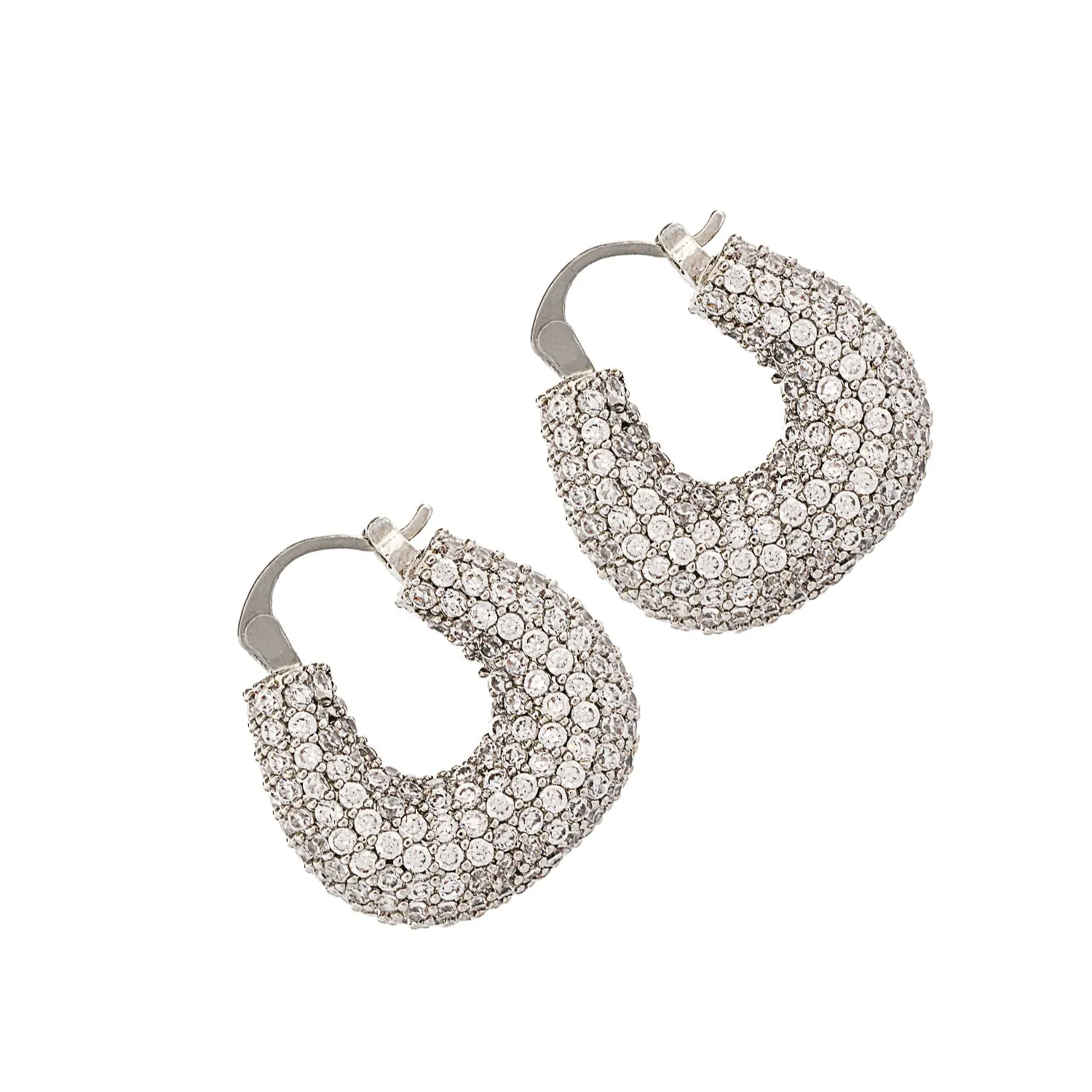 Sparkly Diamond Silver Fashion Earrings